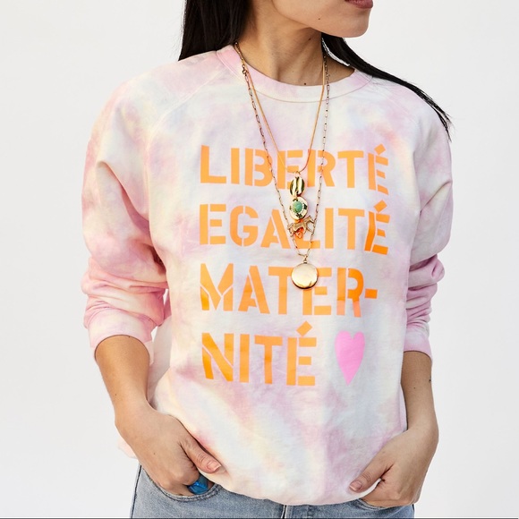 Clare V Tops - Clare V + EMC  -  Rose Cloud Tie-Dye Sweatshirt